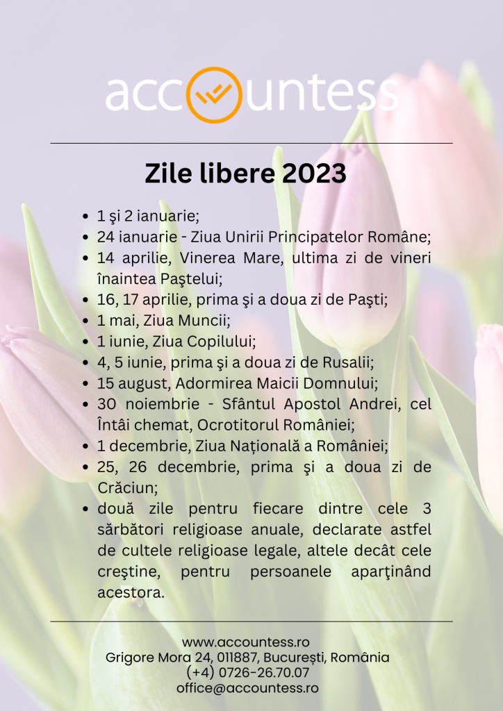 zile libere 2023